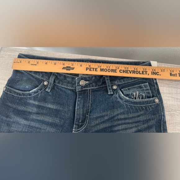 Harley Davidson Embellished Wings Stretch Contoured Boot Cut Jeans Size 8 Tall - Picture 7 of 12